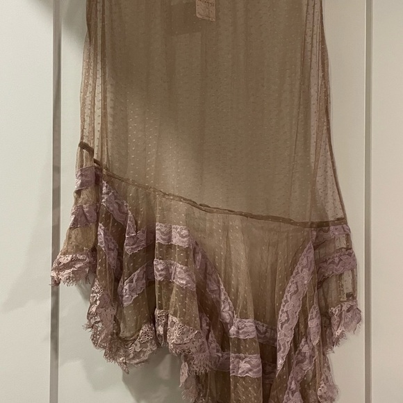 Free People Dresses & Skirts - Free People Sheer Mauve Lace Half Slip Skirt